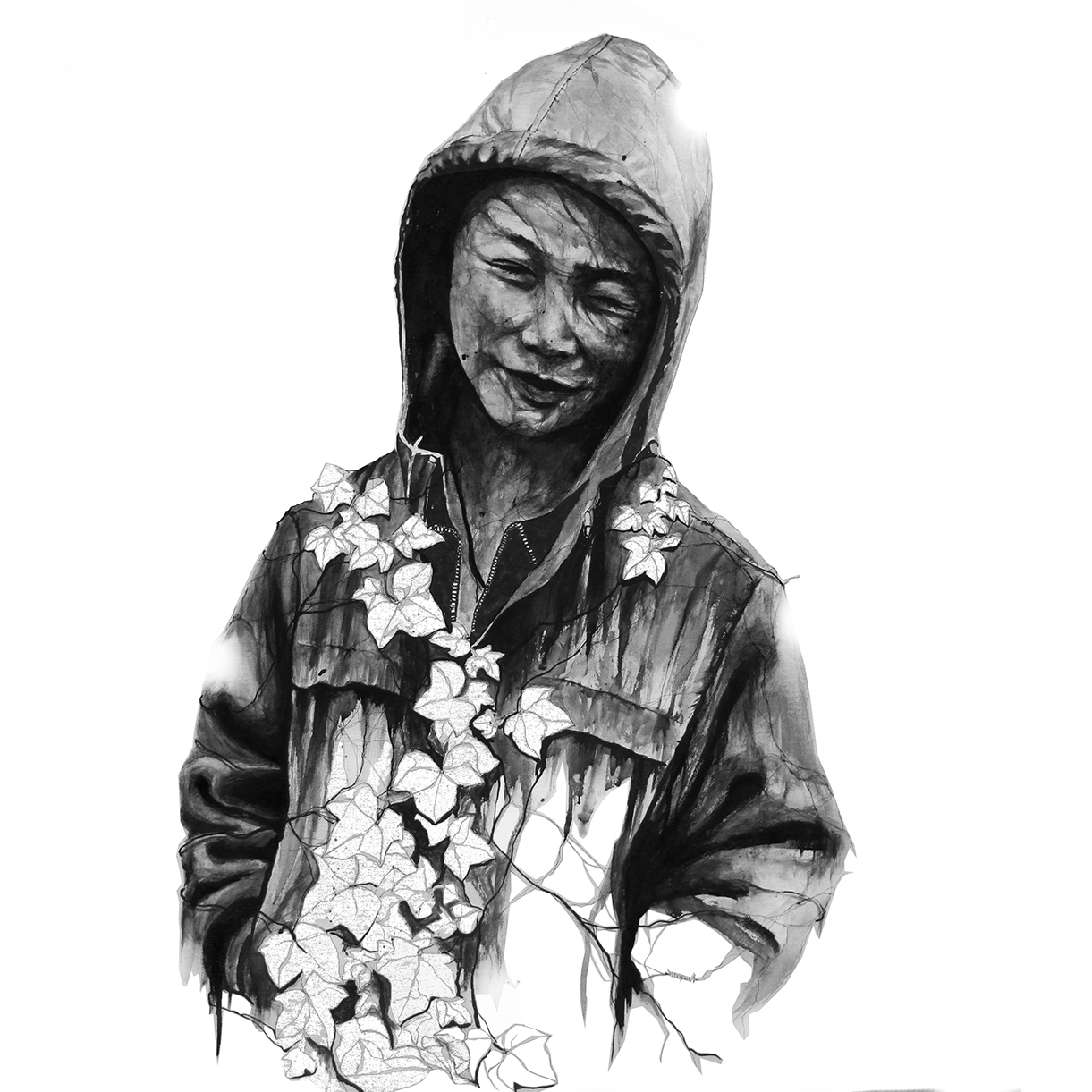 Xinesa amb flors a la parka